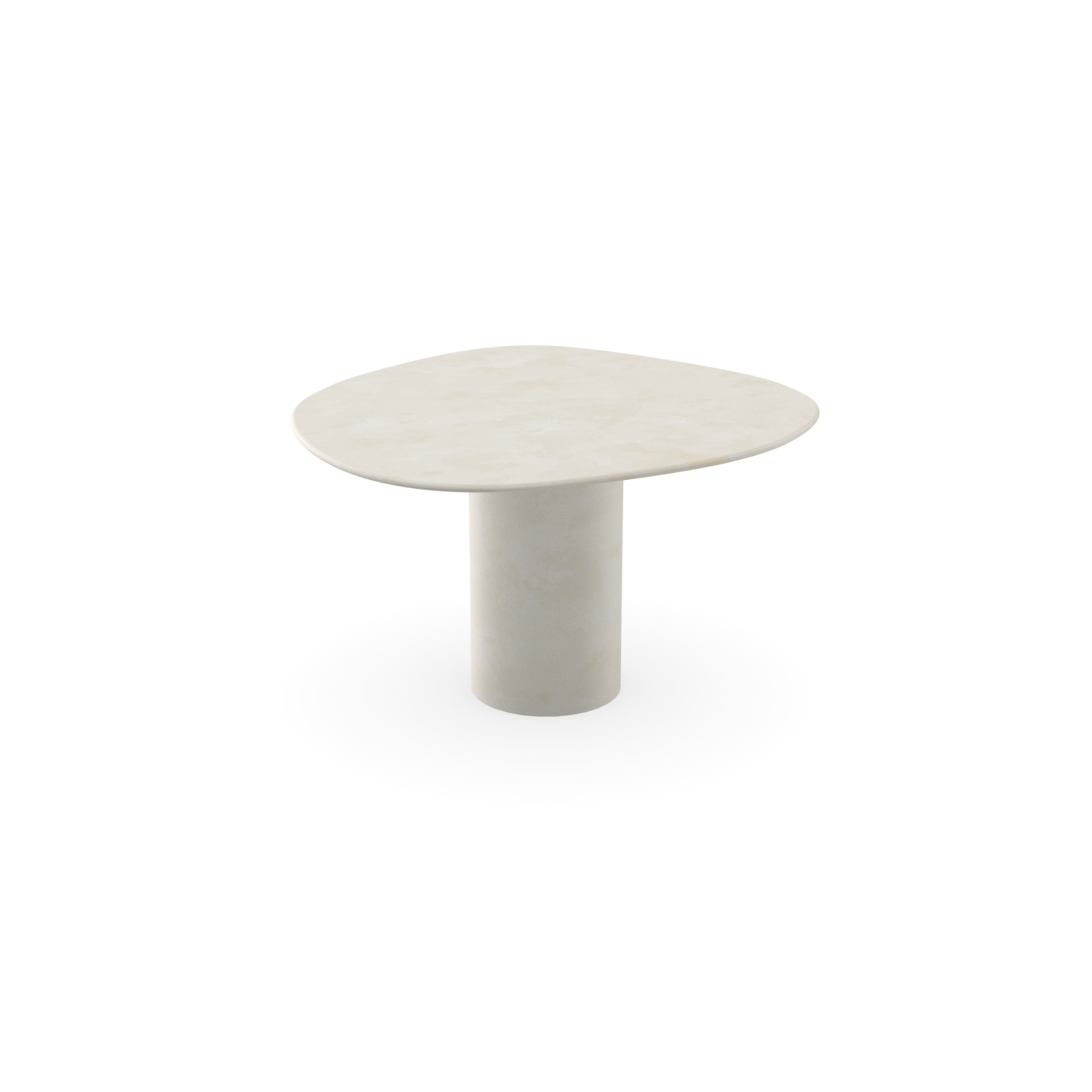 Beton eettafel - Creamy White - 2cm - Wolk rond - Columbus