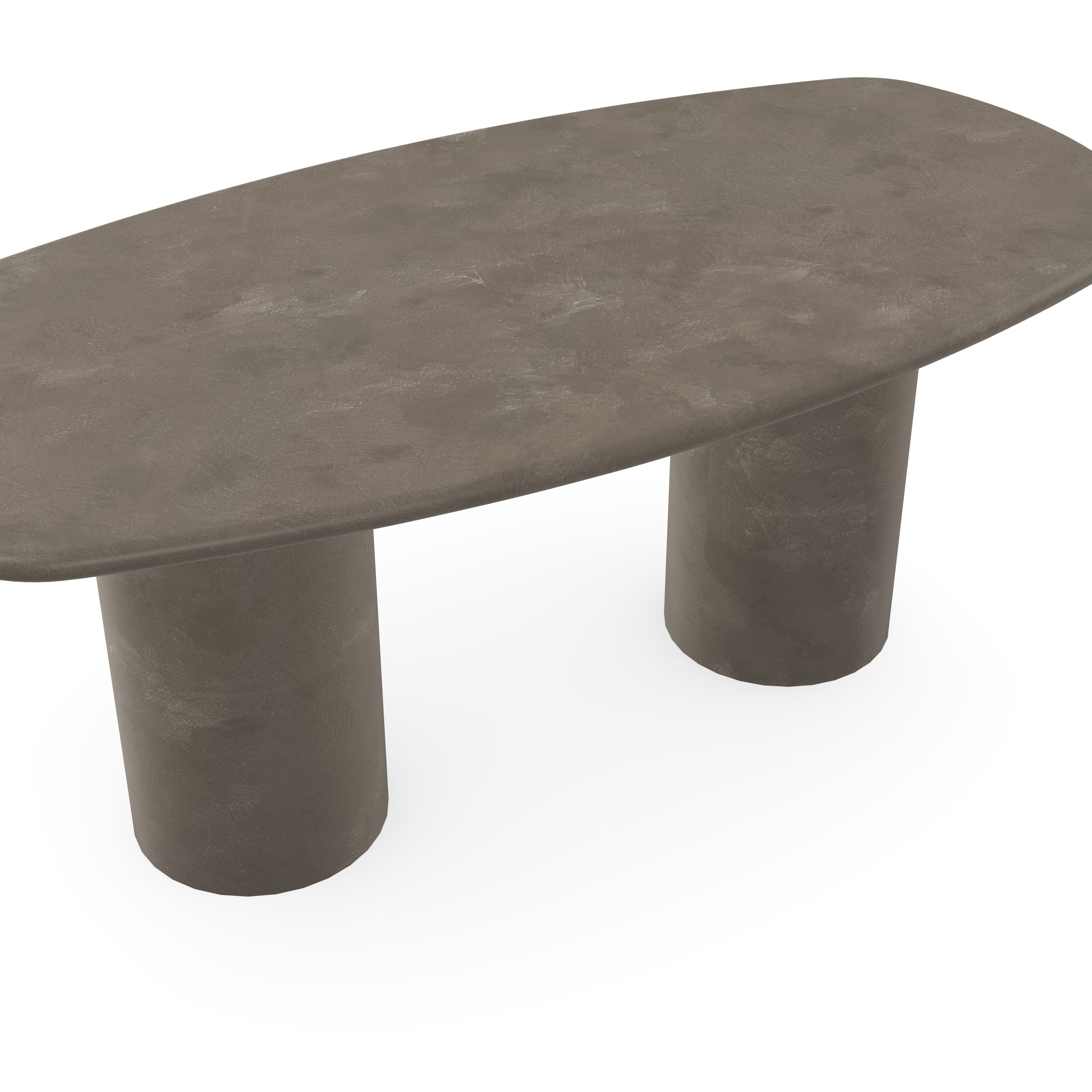 Beton eettafel - Leather taupe - 4cm - Deens ovaal - Columbus duo