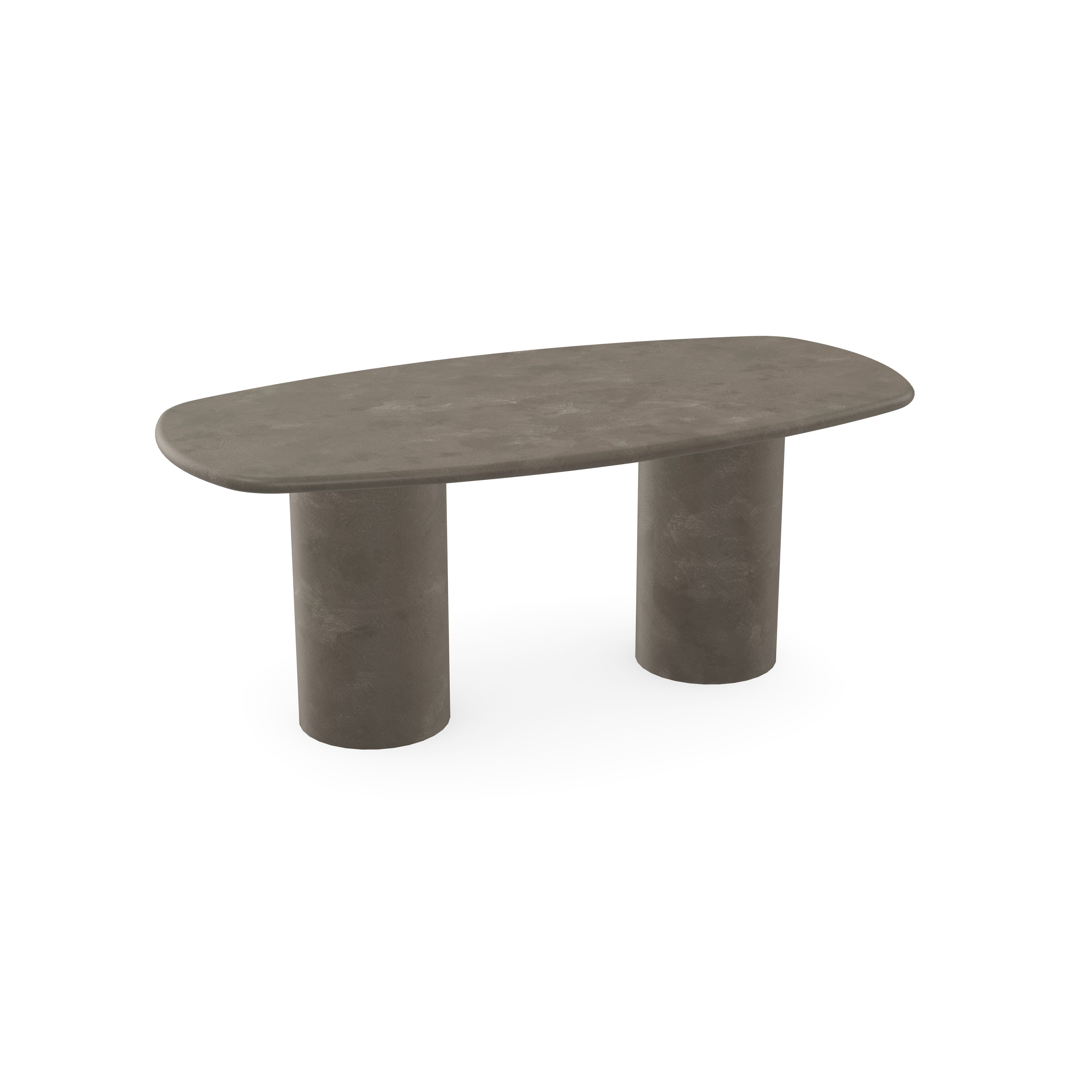 Beton eettafel - Leather taupe - 4cm - Deens ovaal - Columbus duo