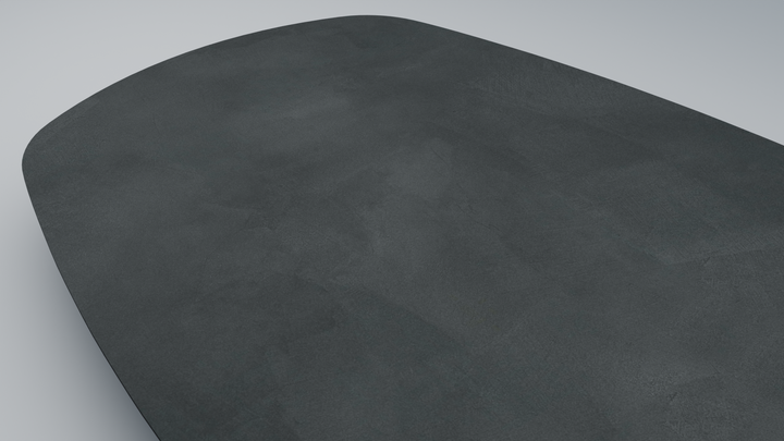 Melamine eettafel beton donker grijs - Deens ovaal - Scissor onderstel - {{ product.type }} - Kas20