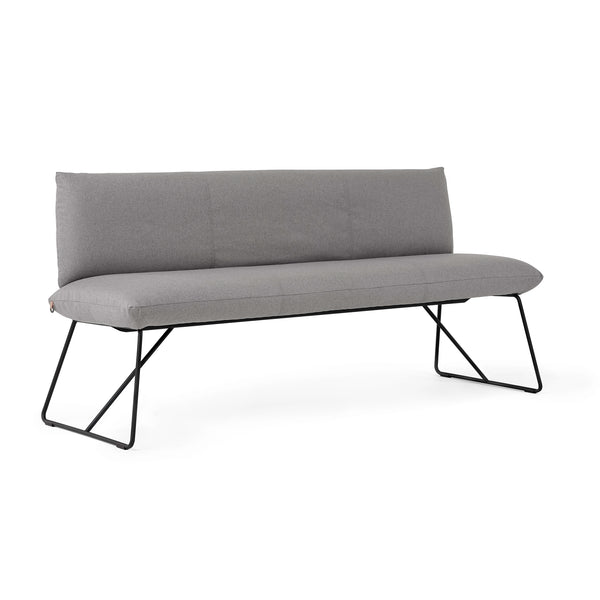 Mobitec Cosy Eetkamerbank - Hip Hop Grey Stof - Zwart onderstel - {{ product.type }} - Kas20