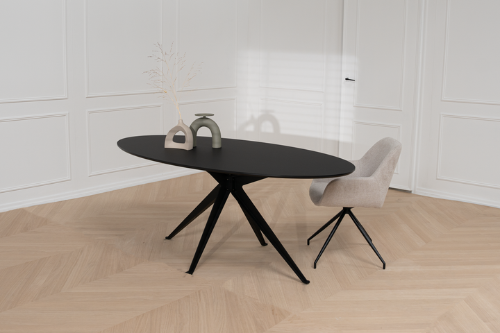 Fenix Eettafel Nero Ingo - Ovaal - Anna zwart - {{ product.type }} - Kas20