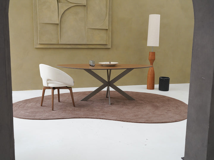 Eiken eettafel Toscane 2x - Kiezel A - Matrix Ultra Donkerbruin - {{ product.type }} - Kas20