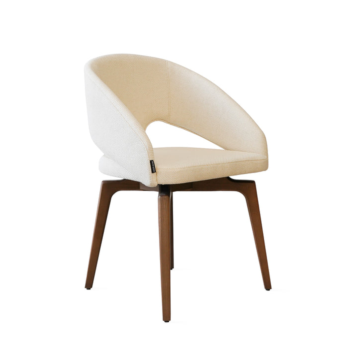 Houten Eetkamerstoel Suki - Beige - hout onderstel bruin - {{ product.type }} - Kas20