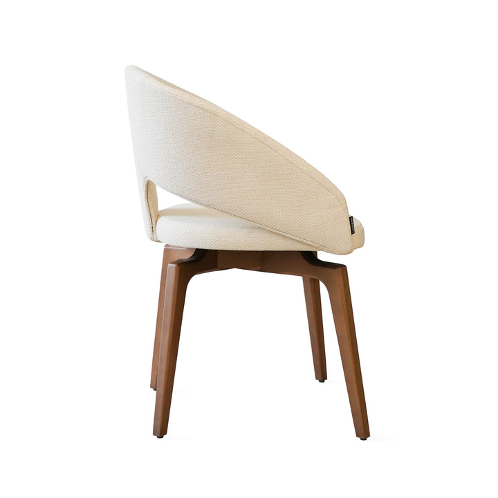 Houten Eetkamerstoel Suki - Beige - hout onderstel bruin - {{ product.type }} - Kas20