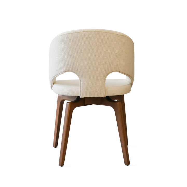 Houten Eetkamerstoel Suki - Beige - hout onderstel bruin - {{ product.type }} - Kas20