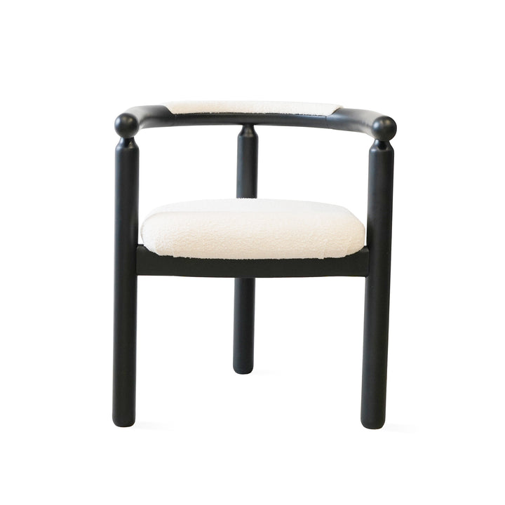 Houten Eetkamerstoel Kaori - Beige - hout onderstel zwart - {{ product.type }} - Kas20
