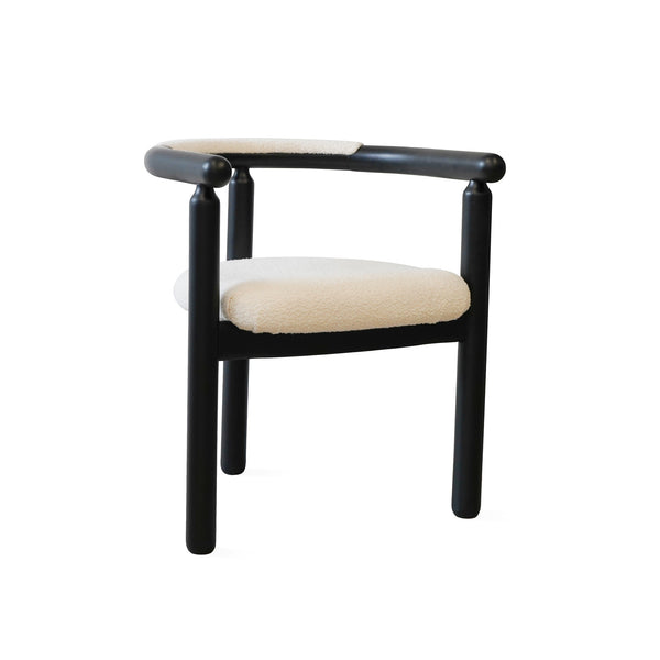Houten Eetkamerstoel Kaori - Beige - hout onderstel zwart - {{ product.type }} - Kas20