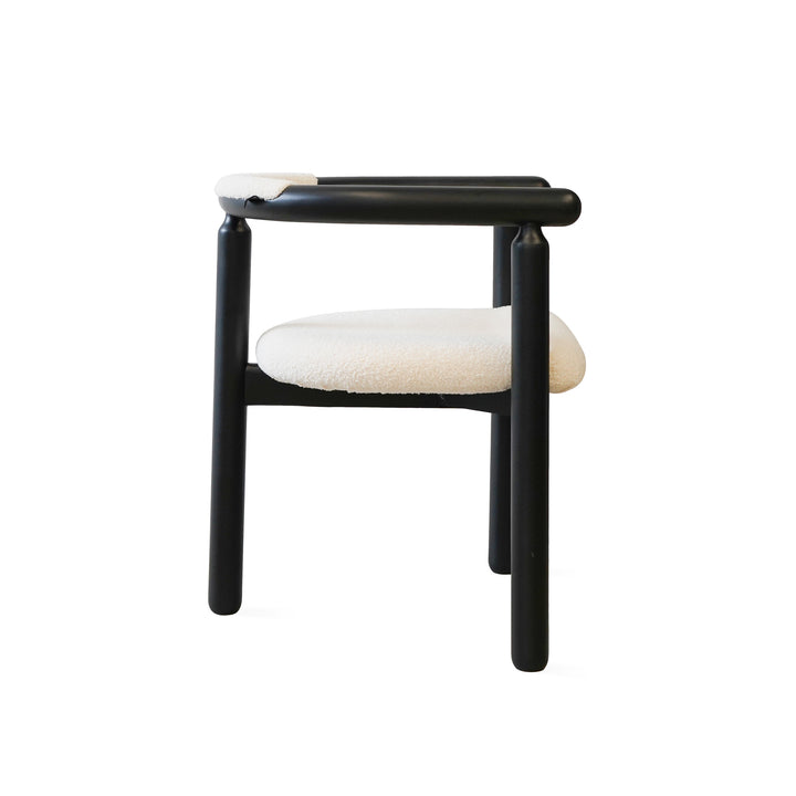 Houten Eetkamerstoel Kaori - Beige - hout onderstel zwart - {{ product.type }} - Kas20