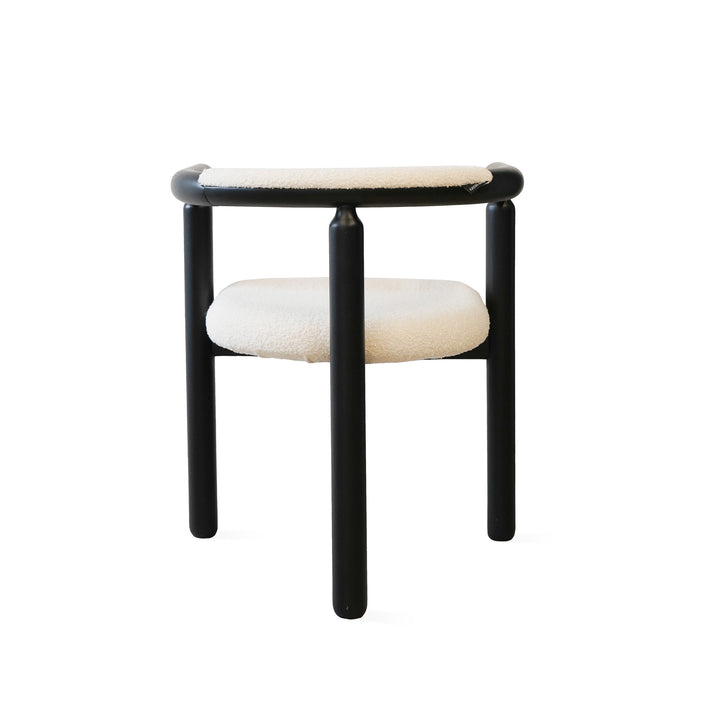 Houten Eetkamerstoel Kaori - Beige - hout onderstel zwart - {{ product.type }} - Kas20