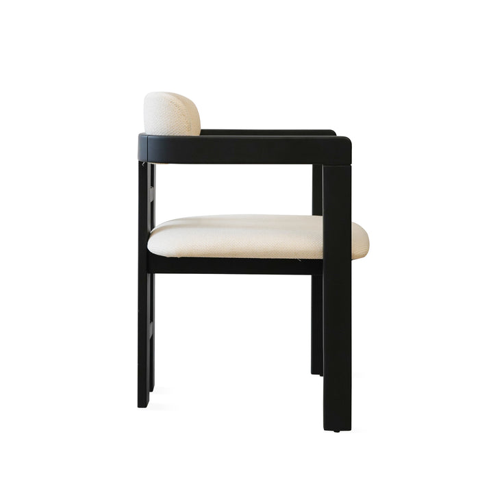 Eetkamerstoel hout Aiko - Beige met zwart frame - {{ product.type }} - Kas20