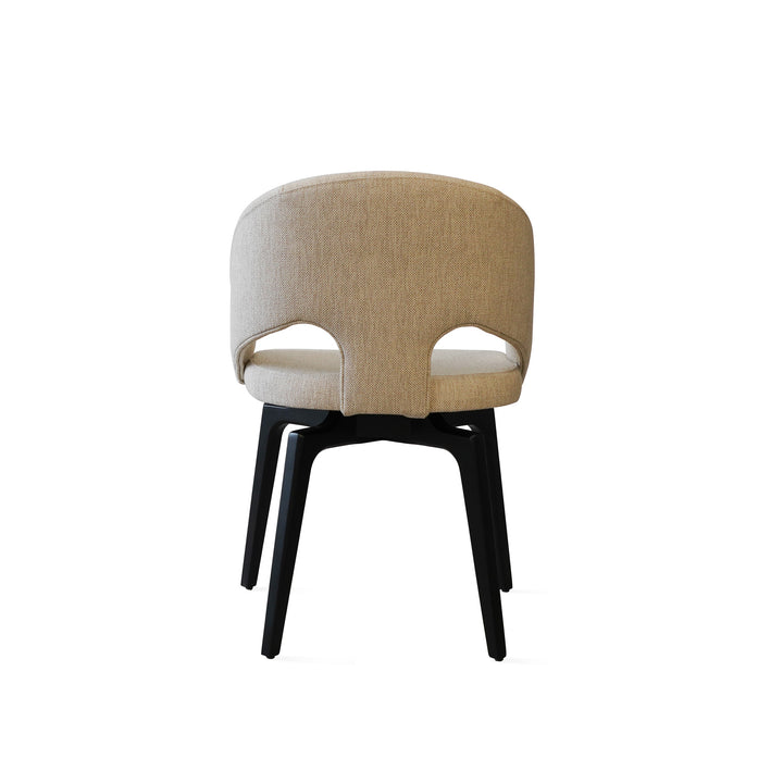Houten Eetkamerstoel Suki - Beige - hout onderstel zwart - {{ product.type }} - Kas20