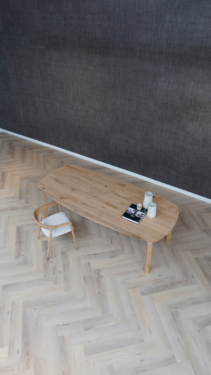 Eiken massief eettafel naturel - Deens ovaal - I haaks eiken - {{ product.type }} - Kas20