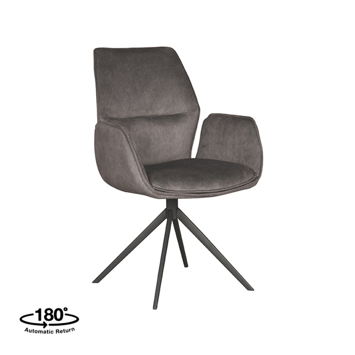 Eetkamerstoel Aura - Antraciet - Cosmo - Zwart Onderstel - {{ product.type }} - Kas20