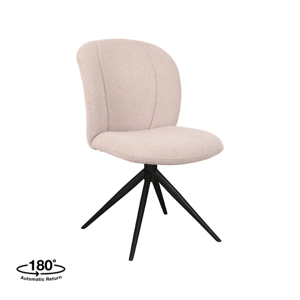 Eetkamerstoel Kieran - Naturel - Boucle - Zwart Onderstel (set van 2) - {{ product.type }} - Kas20