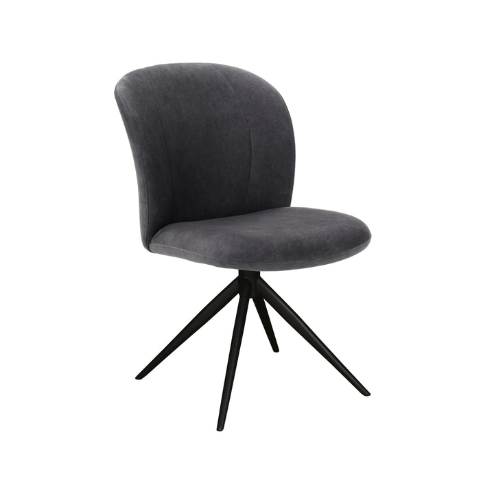 Eetkamerstoel Kieran - Antraciet - Cosmo - Zwart Onderstel (set van 2) - {{ product.type }} - Kas20