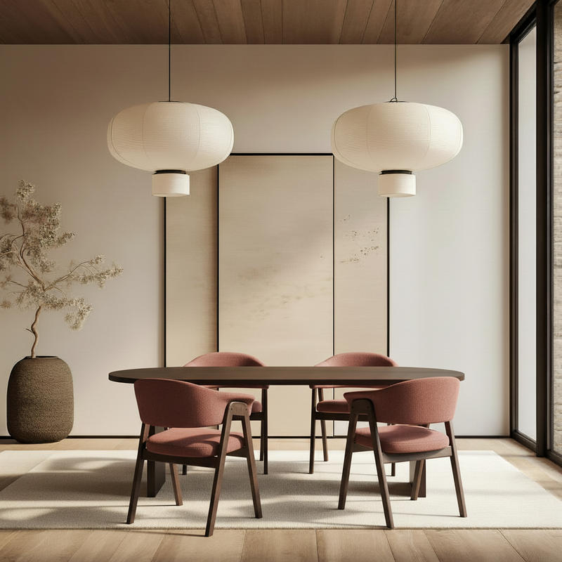 Eiken massief eettafel Walnut brown 2x - Plat ovaal - Blok walnut brown 2x