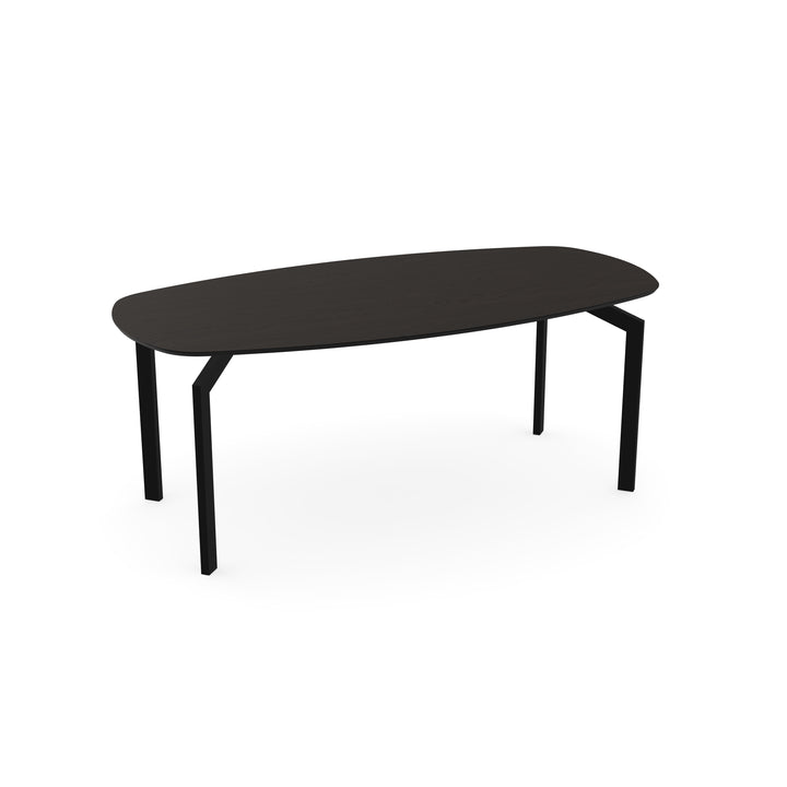 Eiken eettafel black smoke intens - Deens ovaal - I haaks zwart - {{ product.type }} - Kas20