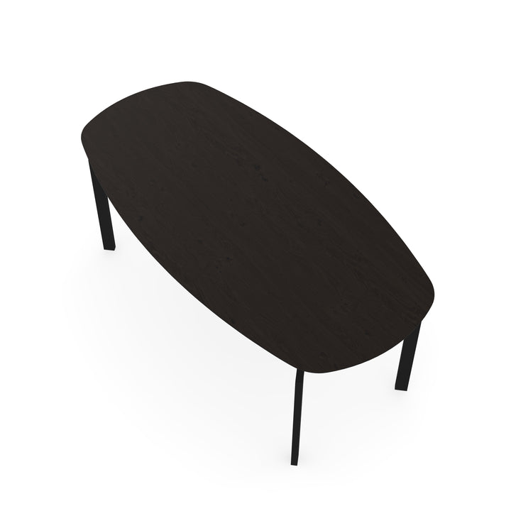 Eiken eettafel black smoke intens - Deens ovaal - I haaks zwart - {{ product.type }} - Kas20