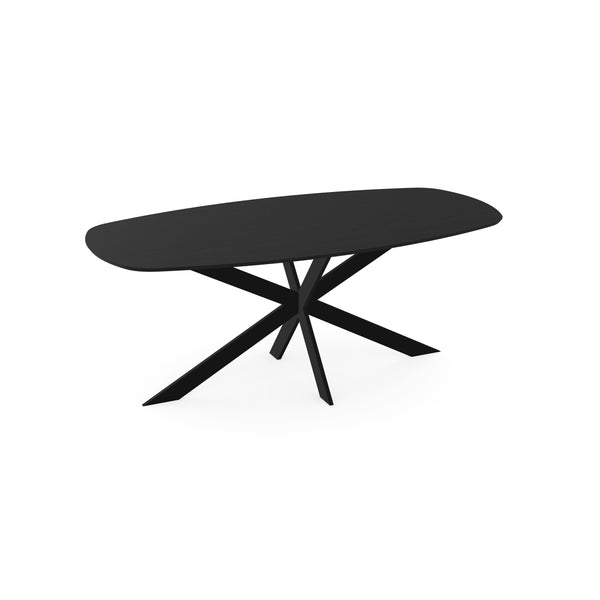 Eiken eettafel zwart - Deens Ovaal - Matrix ultra dun zwart