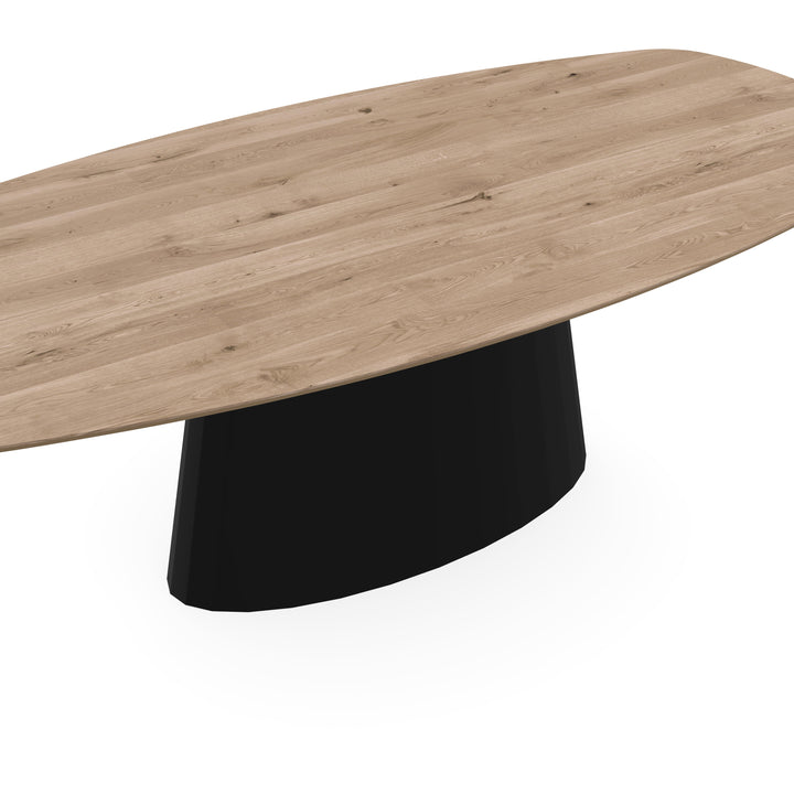 Eiken eettafel Naturel - deens ovaal - Sjors zwart - {{ product.type }} - Kas20