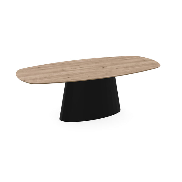 Eiken eettafel Naturel - deens ovaal - Sjors zwart