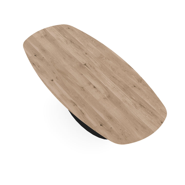 Eiken eettafel Naturel - deens ovaal - Sjors zwart - {{ product.type }} - Kas20