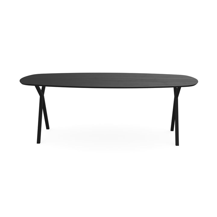 Eiken eettafel zwart - Deens ovaal - Scissor zwart - {{ product.type }} - Kas20