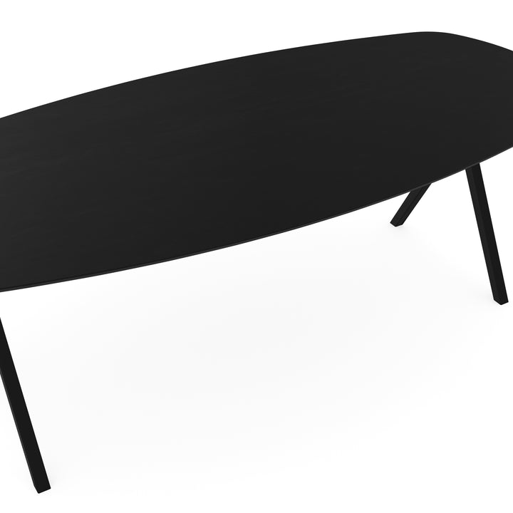 Eiken eettafel zwart - Deens ovaal - Scissor zwart - {{ product.type }} - Kas20