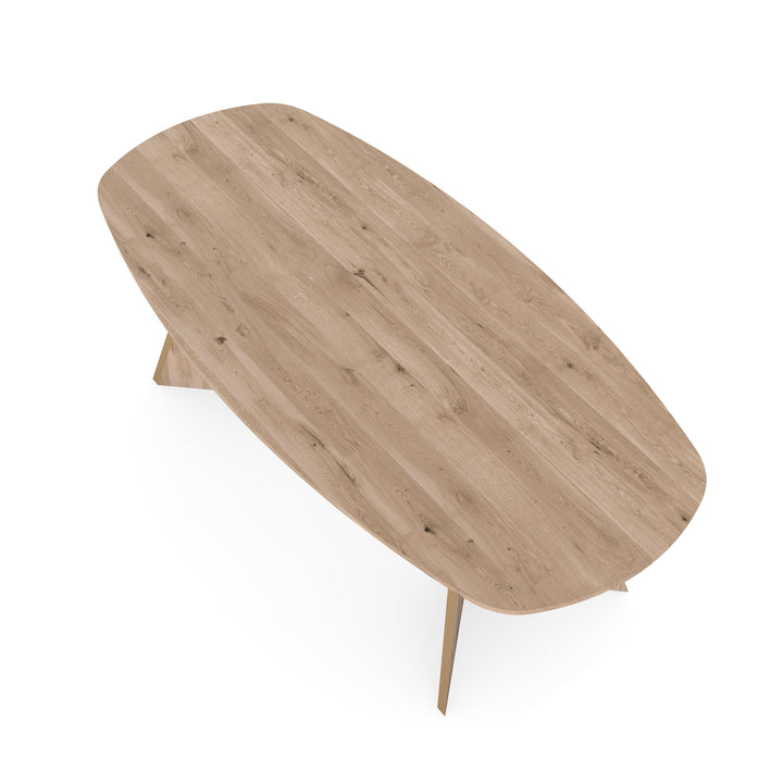 Eiken eettafel Naturel - Deens Ovaal - Andor naturel - {{ product.type }} - Kas20