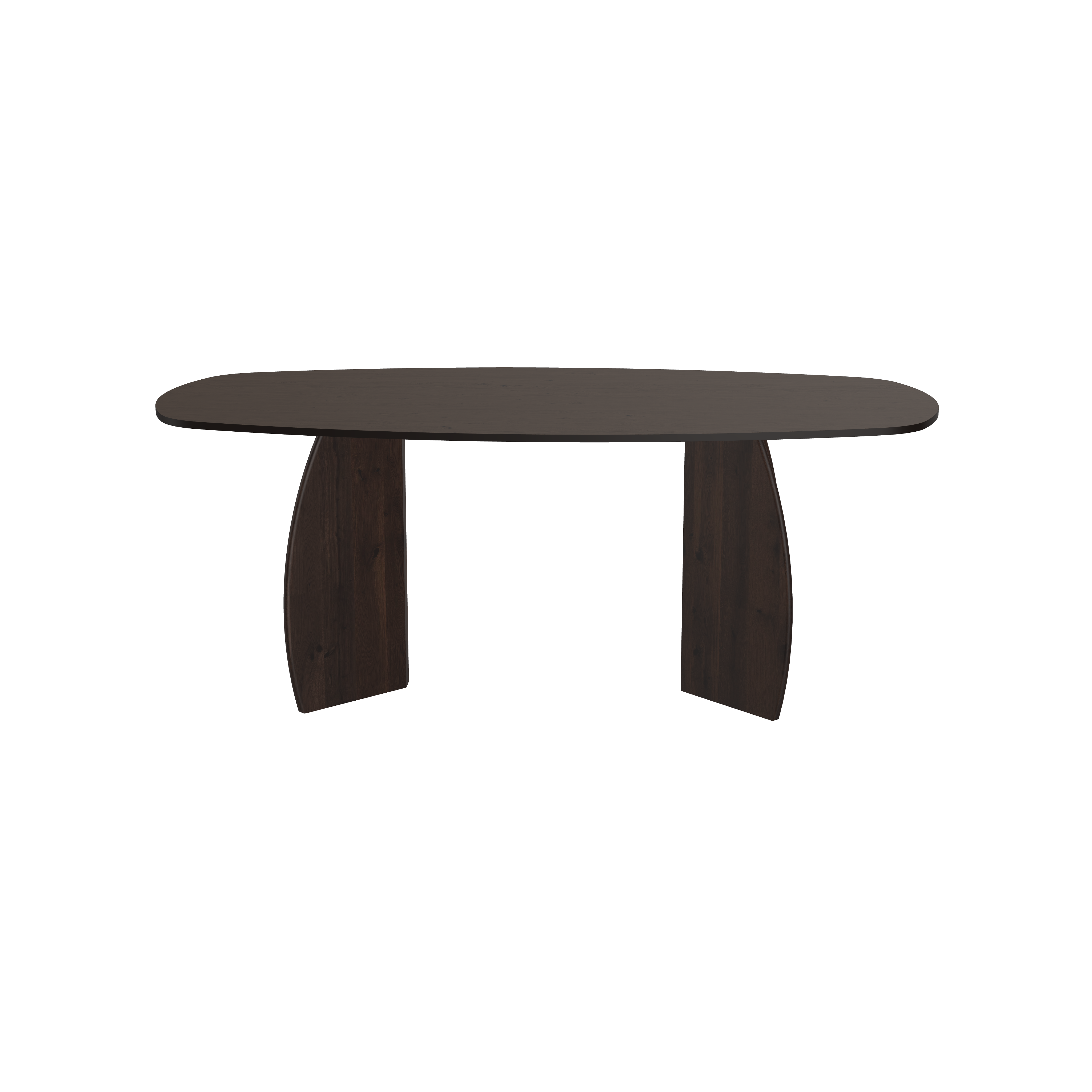 Eiken laagje eettafel walnut brown 2x - Deens ovaal - maan walnut brown 2x