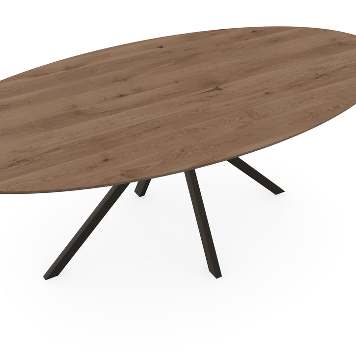 Eiken eettafel black light smoke - Ovaal - Jeroen donker bruin - {{ product.type }} - Kas20