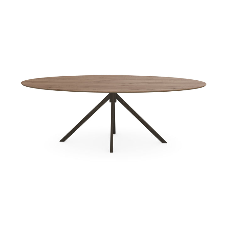 Eiken eettafel black light smoke - Ovaal - Jeroen donker bruin - {{ product.type }} - Kas20