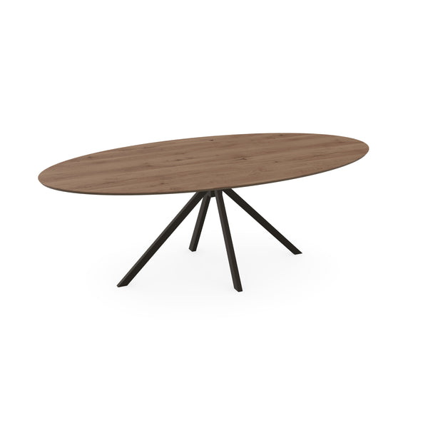 Eiken eettafel black light smoke - Ovaal - Jeroen donker bruin - {{ product.type }} - Kas20