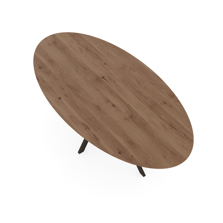 Eiken eettafel black light smoke - Ovaal - Jeroen donker bruin - {{ product.type }} - Kas20