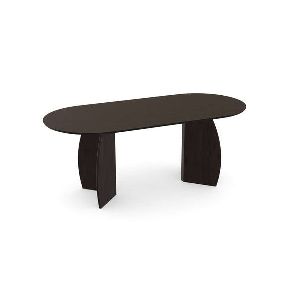 Eiken eettafel Walnut brown 2x - Plat ovaal - maan walnut brown 2x