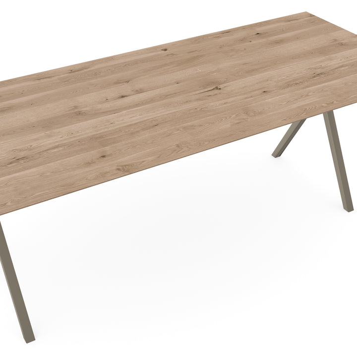 Eiken eettafel naturel - Punt ovaal-A - Scissor licht bruin - {{ product.type }} - Kas20