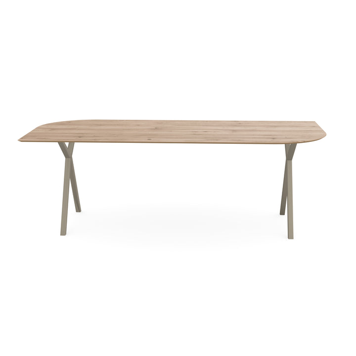 Eiken eettafel naturel - Punt ovaal-A - Scissor licht bruin - {{ product.type }} - Kas20