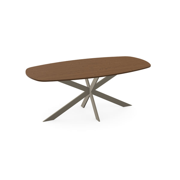 Eiken eettafel toscane 2x - Deens ovaal - Matrix dun licht bruin