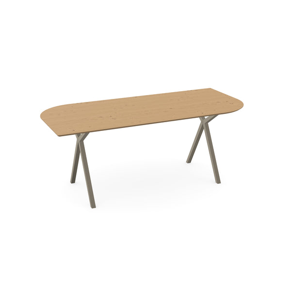Eiken eettafel naturel - Punt ovaal-A - Scissor licht bruin