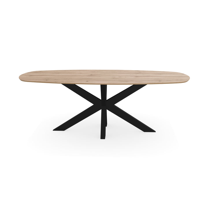 Eiken eettafel Naturel - Deens ovaal - Matrix Dun Zwart - {{ product.type }} - Kas20