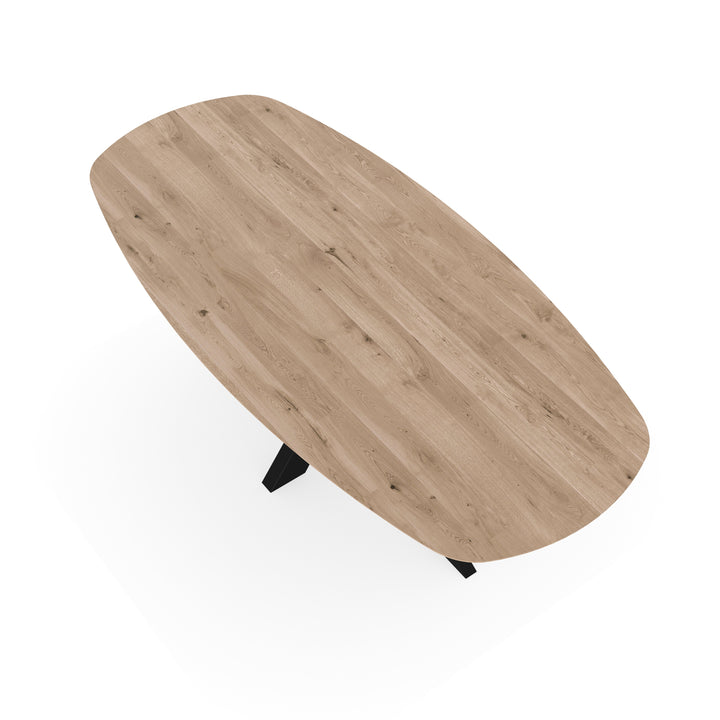 Eiken eettafel Naturel - Deens ovaal - Matrix Dun Zwart - {{ product.type }} - Kas20