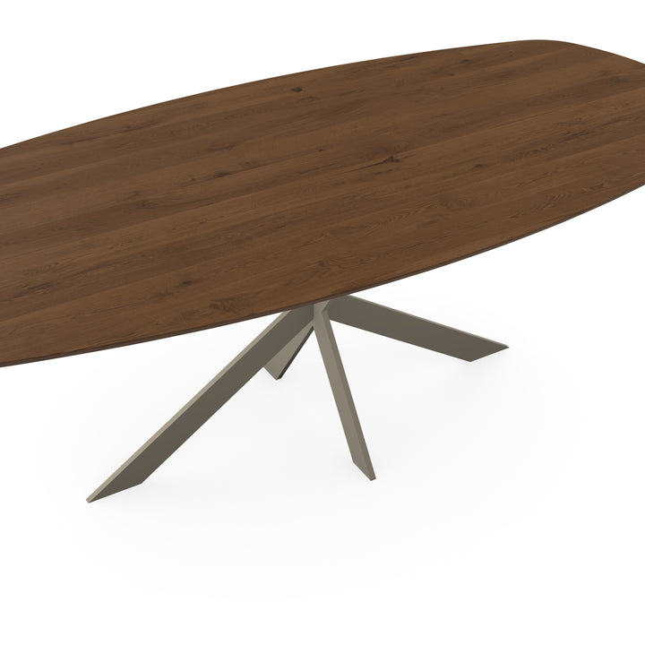 Eiken eettafel Toscane 2x - deens ovaal - Matrix dun licht bruin - {{ product.type }} - Kas20