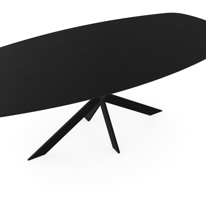 Eiken eettafel zwart - Deens Ovaal - Matrix ultra dun zwart - {{ product.type }} - Kas20