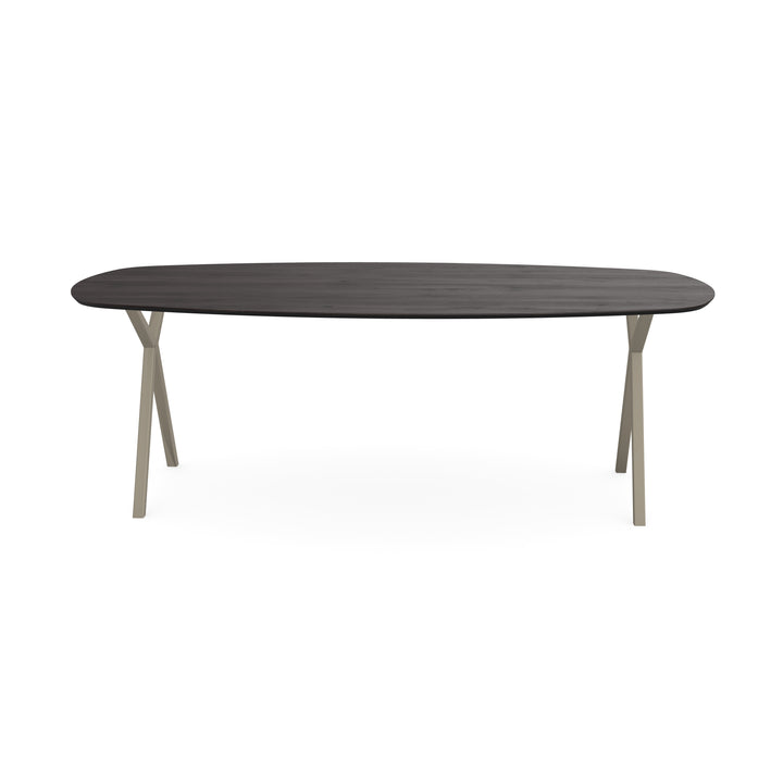 Eiken eettafel black smoke intens - Deens ovaal - Scissor licht bruin - {{ product.type }} - Kas20