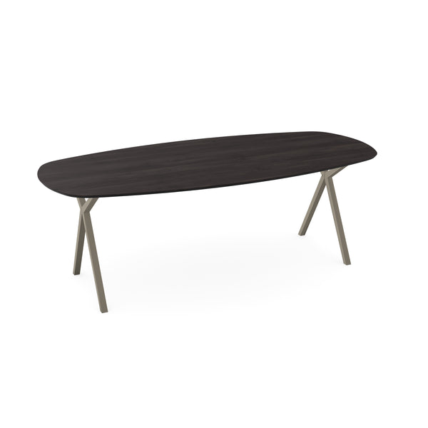 Eiken eettafel black smoke intens - Deens ovaal - Scissor licht bruin - {{ product.type }} - Kas20