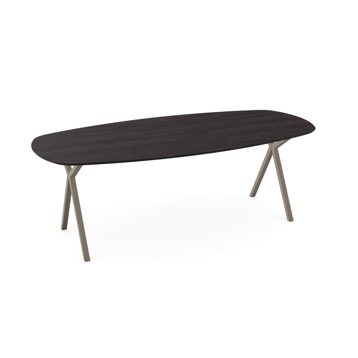 Eiken eettafel black smoke intens - Deens ovaal - Scissor licht bruin - {{ product.type }} - Kas20