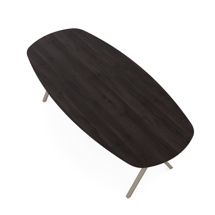 Eiken eettafel black smoke intens - Deens ovaal - Scissor licht bruin - {{ product.type }} - Kas20