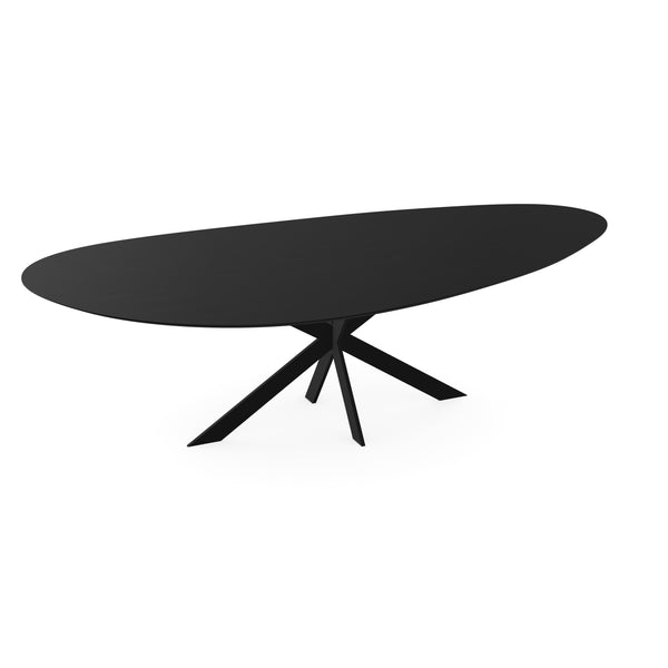 Eiken eettafel Zwart- Kiezel A - Matrix ultra dun zwart - {{ product.type }} - Kas20