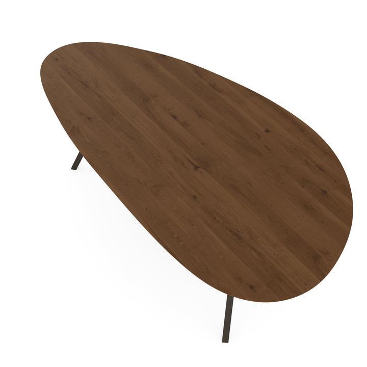Eiken eettafel toscane 2x - Kiezel-A - I-Schuin donker bruin - {{ product.type }} - Kas20